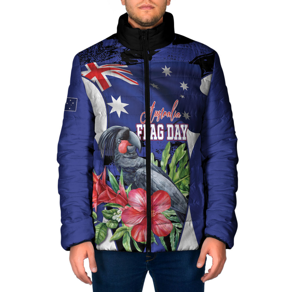 Australian National Flag Day Padded Jacket Palm Cockatoo Proud Of Our Flag