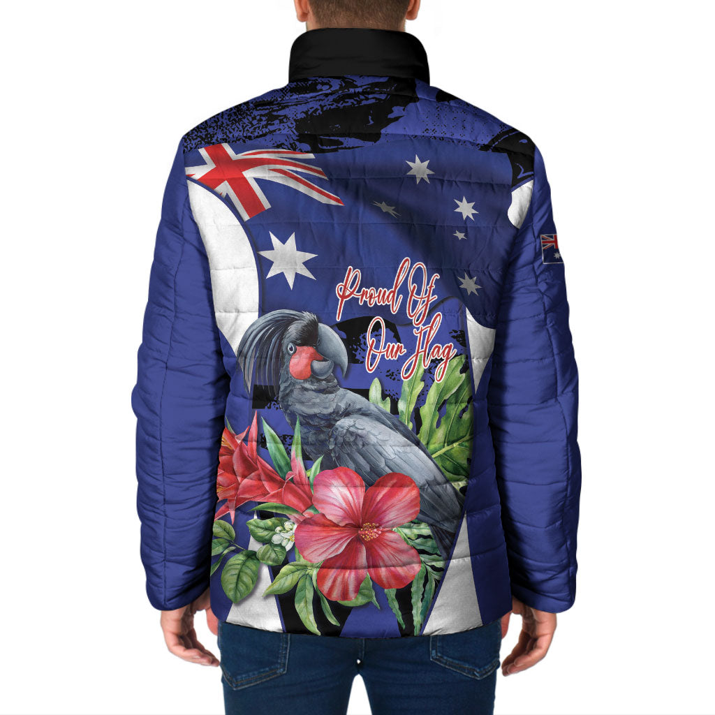 Australian National Flag Day Padded Jacket Palm Cockatoo Proud Of Our Flag