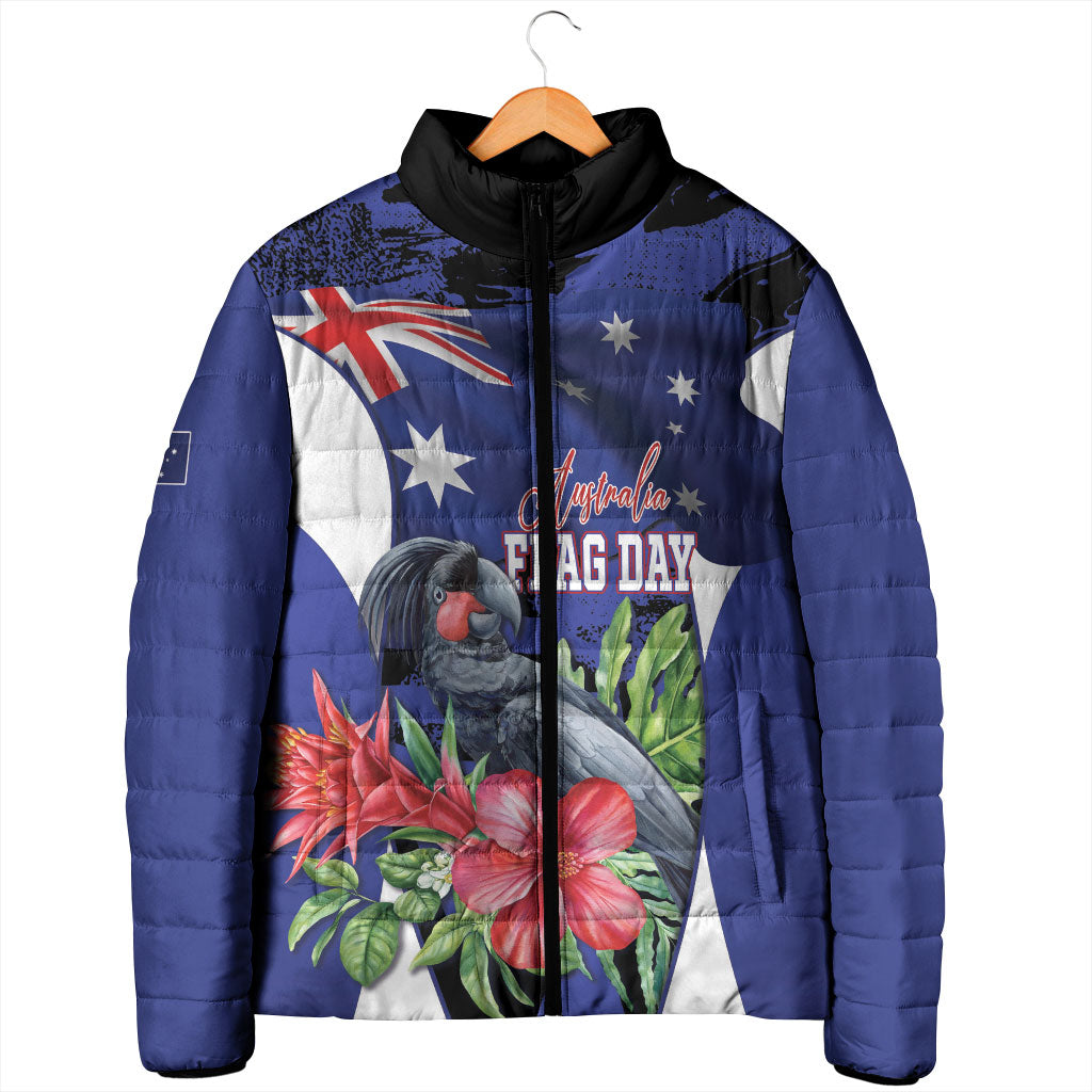 Australian National Flag Day Padded Jacket Palm Cockatoo Proud Of Our Flag