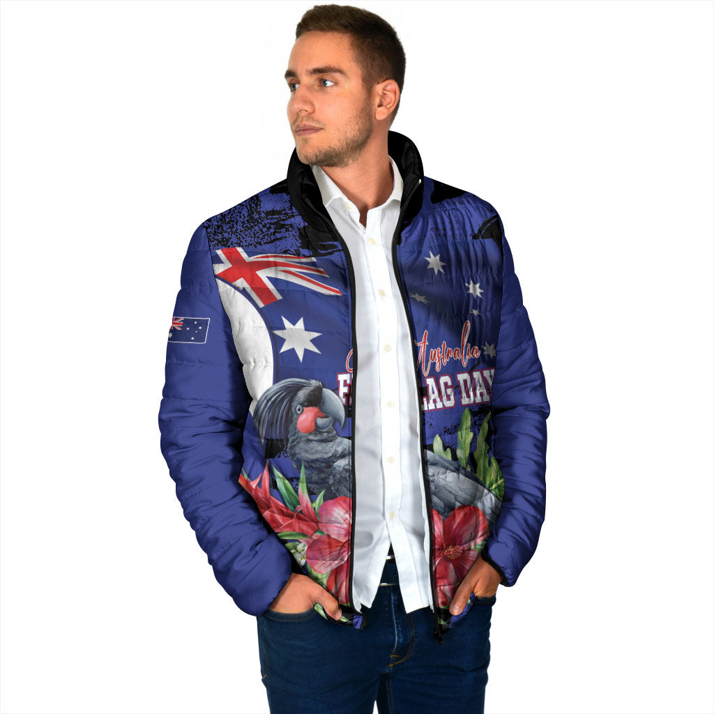 Australian National Flag Day Padded Jacket Palm Cockatoo Proud Of Our Flag