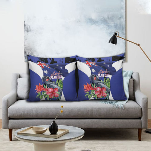Australian National Flag Day Pillow Cover Palm Cockatoo Proud Of Our Flag
