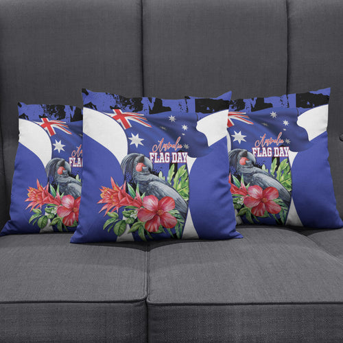 Australian National Flag Day Pillow Cover Palm Cockatoo Proud Of Our Flag