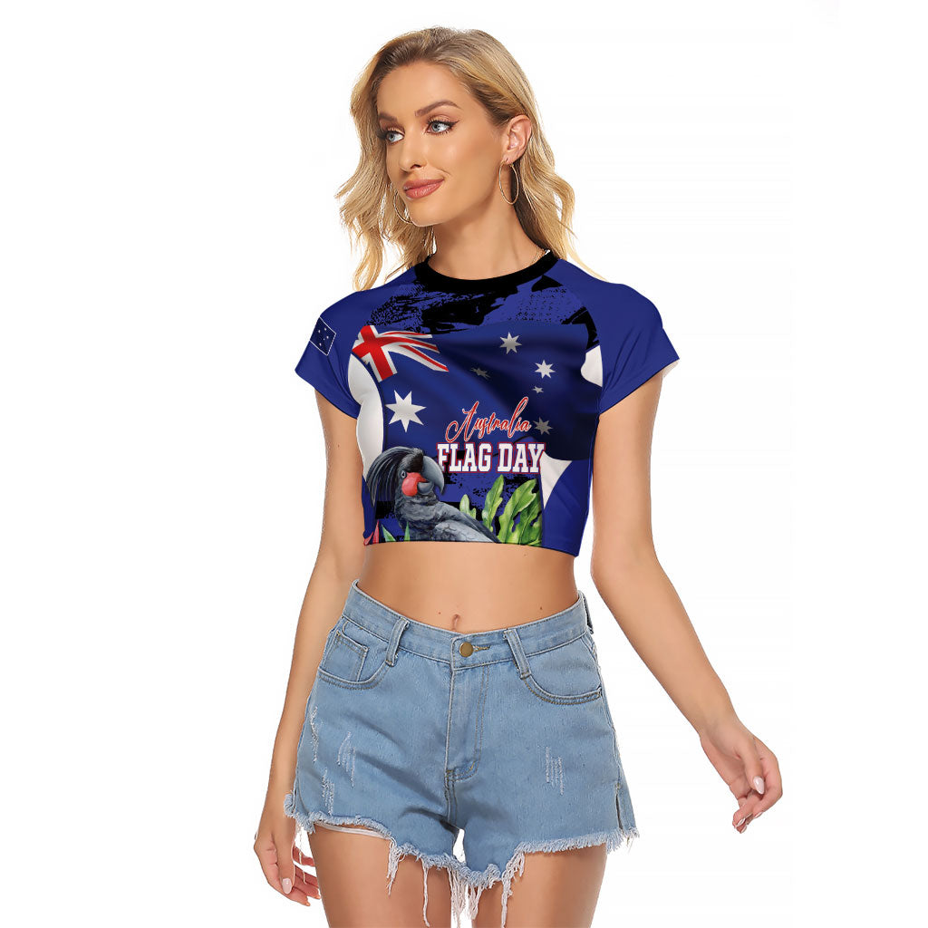 Australian National Flag Day Raglan Cropped T Shirt Palm Cockatoo Proud Of Our Flag