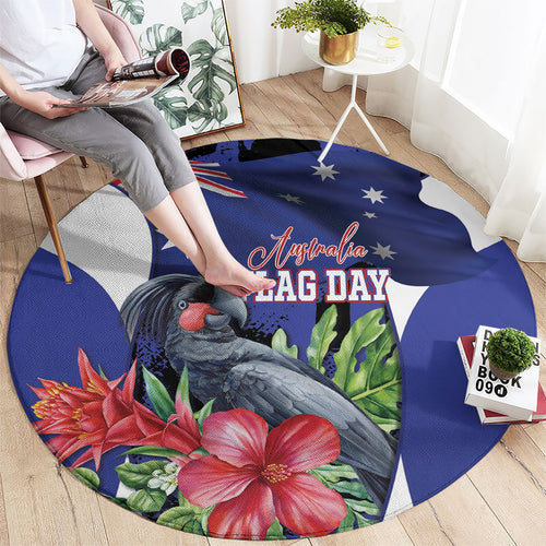 Australian National Flag Day Round Carpet Palm Cockatoo Proud Of Our Flag