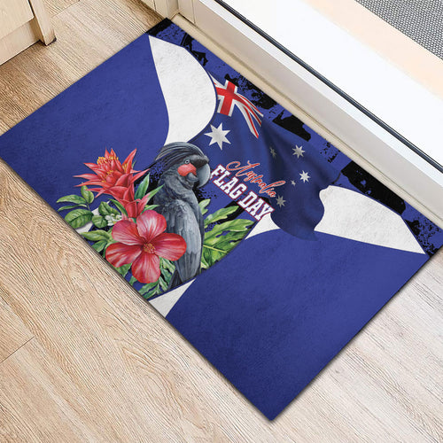 Australian National Flag Day Rubber Doormat Palm Cockatoo Proud Of Our Flag