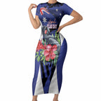 Australian National Flag Day Short Sleeve Bodycon Dress Palm Cockatoo Proud Of Our Flag