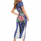 Australian National Flag Day Short Sleeve Bodycon Dress Palm Cockatoo Proud Of Our Flag