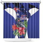 Australian National Flag Day Shower Curtain Palm Cockatoo Proud Of Our Flag