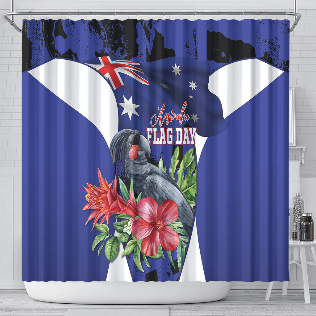 Australian National Flag Day Shower Curtain Palm Cockatoo Proud Of Our Flag