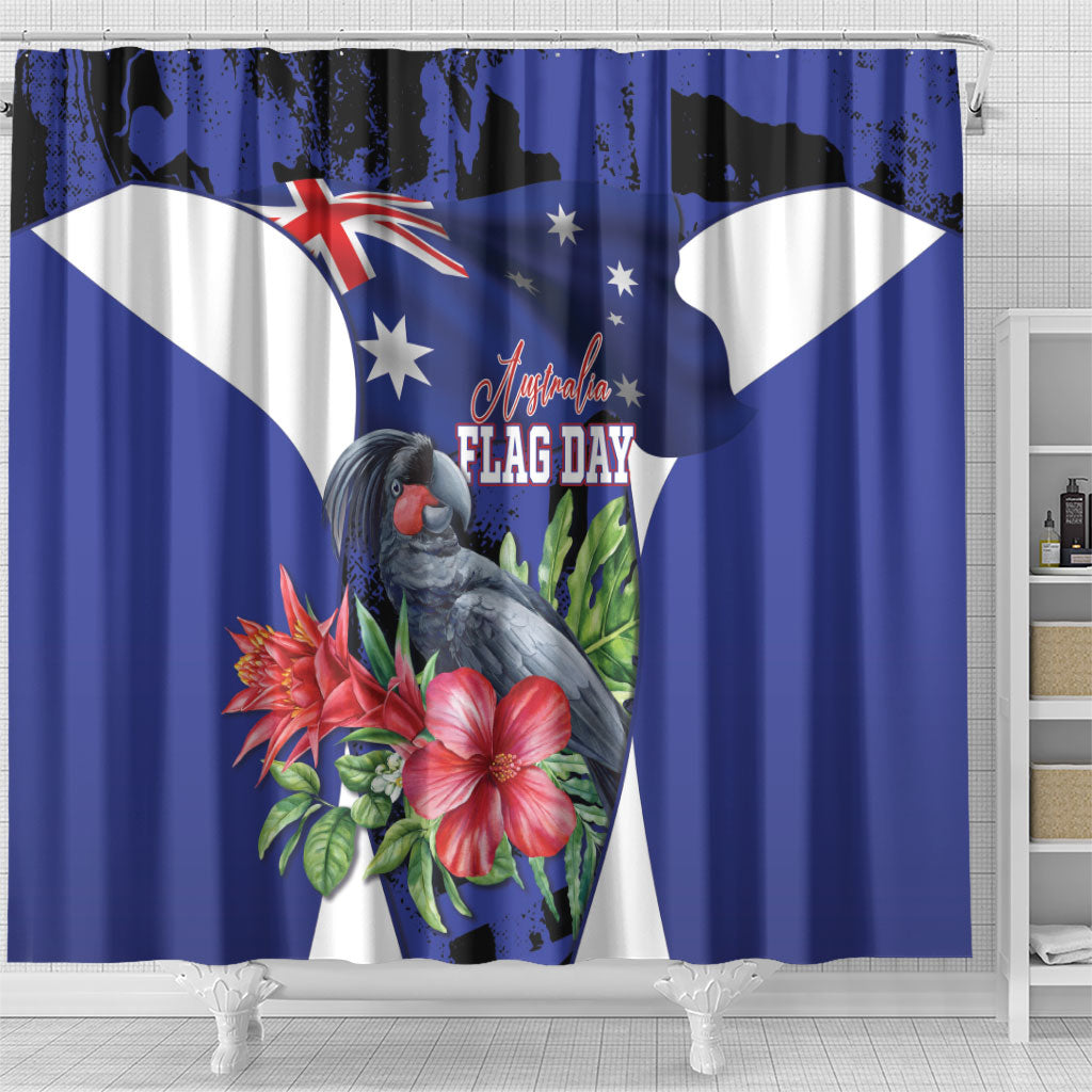 Australian National Flag Day Shower Curtain Palm Cockatoo Proud Of Our Flag