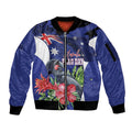 Australian National Flag Day Sleeve Zip Bomber Jacket Palm Cockatoo Proud Of Our Flag
