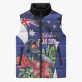 Australian National Flag Day Sleeveless Puffer Jacket Palm Cockatoo Proud Of Our Flag