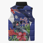 Australian National Flag Day Sleeveless Puffer Jacket Palm Cockatoo Proud Of Our Flag