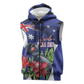 Australian National Flag Day Sleeveless Zip Hoodie Palm Cockatoo Proud Of Our Flag