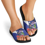 Australian National Flag Day Slide Sandals Palm Cockatoo Proud Of Our Flag