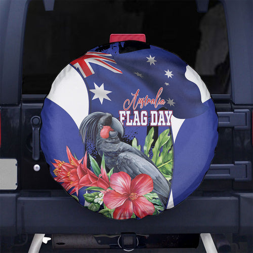 Australian National Flag Day Spare Tire Cover Palm Cockatoo Proud Of Our Flag