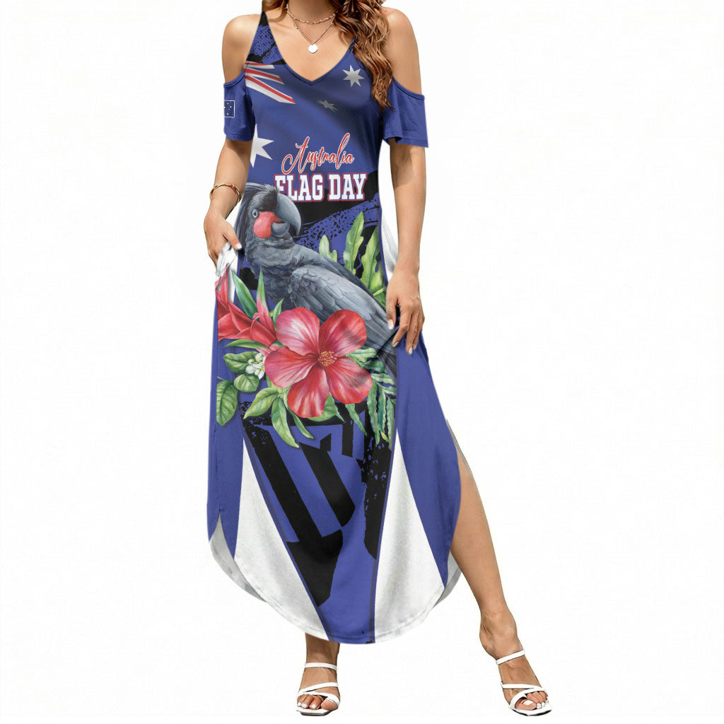Australian National Flag Day Summer Maxi Dress Palm Cockatoo Proud Of Our Flag