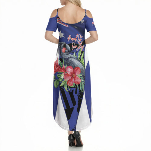 Australian National Flag Day Summer Maxi Dress Palm Cockatoo Proud Of Our Flag