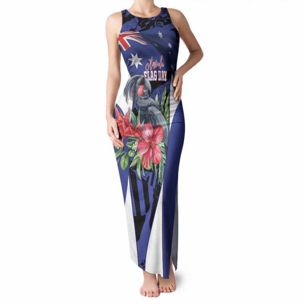 Australian National Flag Day Tank Maxi Dress Palm Cockatoo Proud Of Our Flag