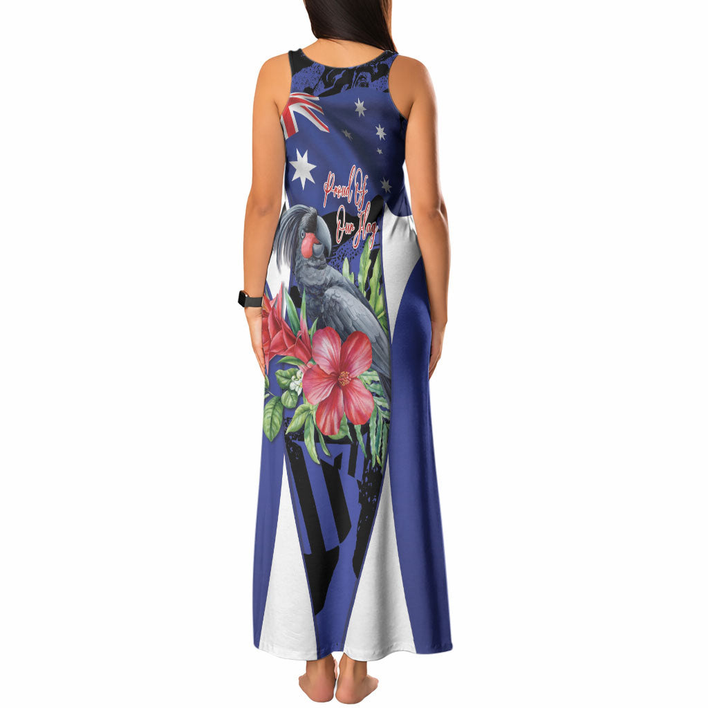 Australian National Flag Day Tank Maxi Dress Palm Cockatoo Proud Of Our Flag