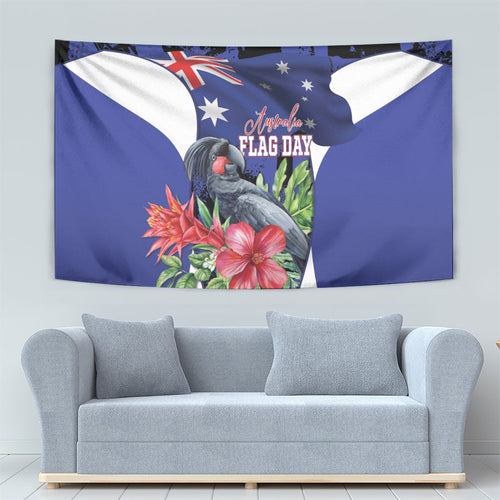 Australian National Flag Day Tapestry Palm Cockatoo Proud Of Our Flag