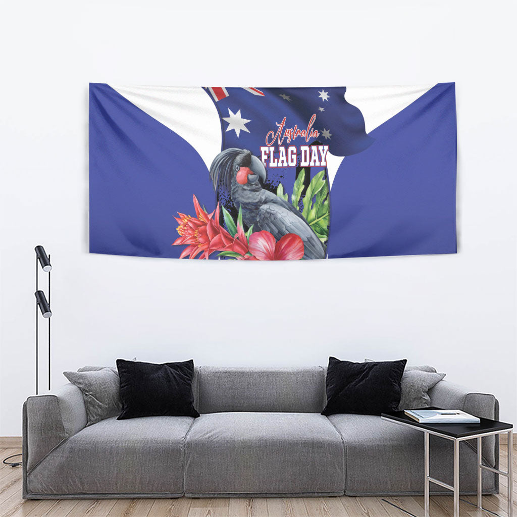 Australian National Flag Day Tapestry Palm Cockatoo Proud Of Our Flag