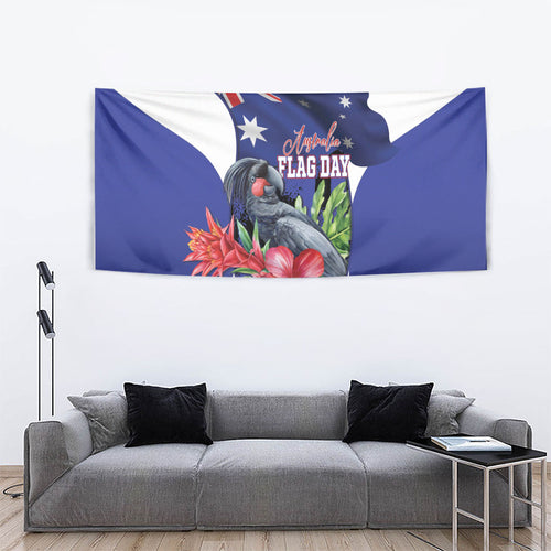 Australian National Flag Day Tapestry Palm Cockatoo Proud Of Our Flag