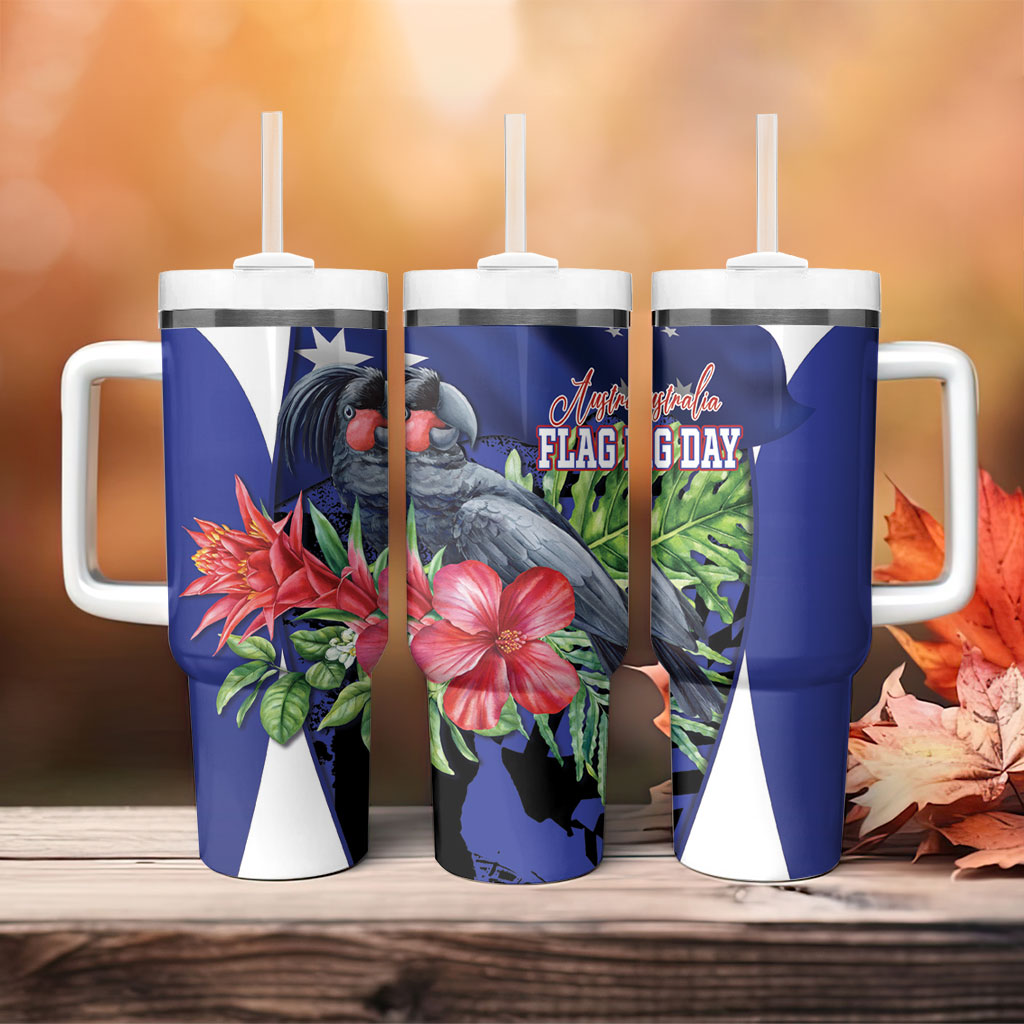 Australian National Flag Day Tumbler With Handle Palm Cockatoo Proud Of Our Flag