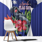 Australian National Flag Day Window Curtain Palm Cockatoo Proud Of Our Flag