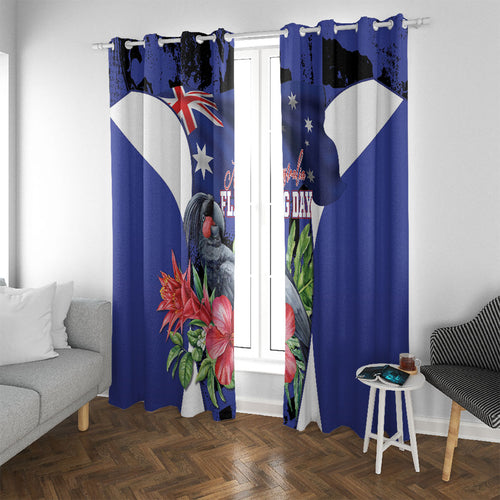Australian National Flag Day Window Curtain Palm Cockatoo Proud Of Our Flag