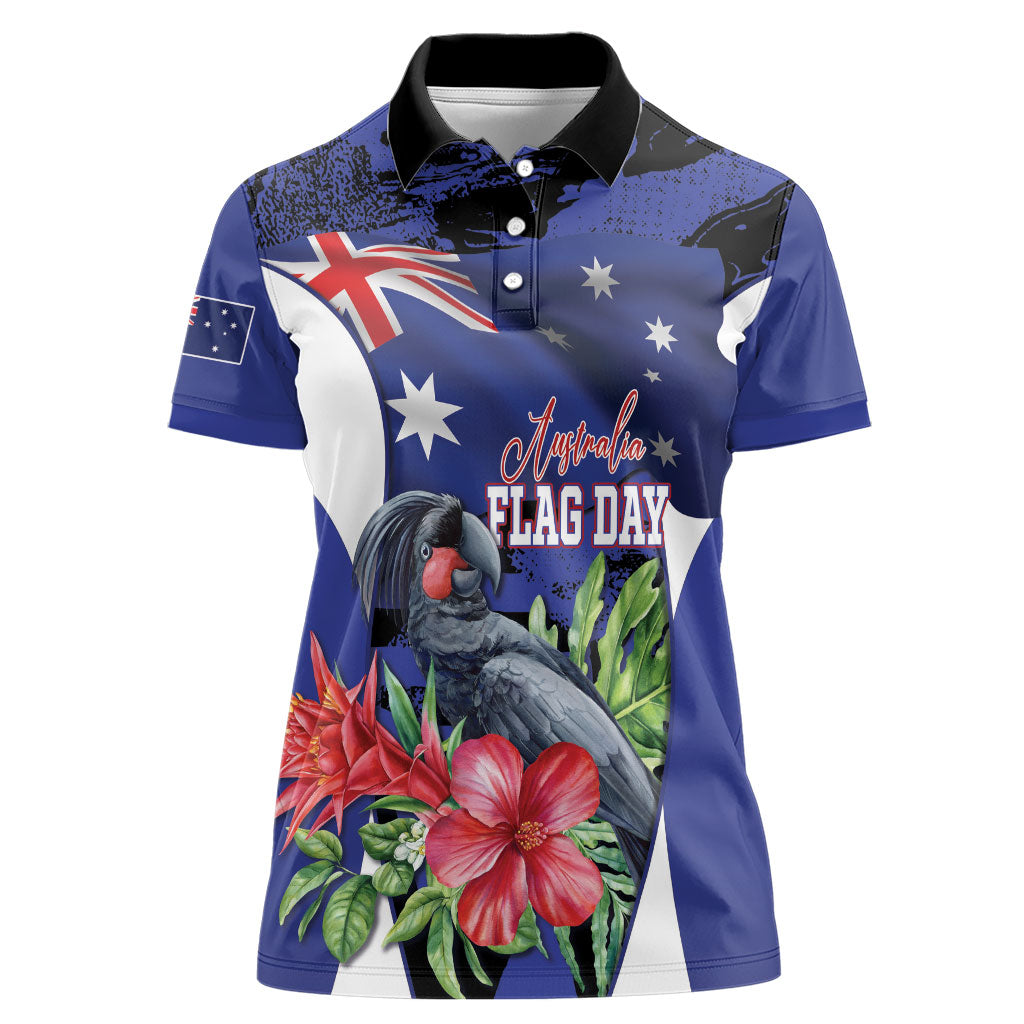 Australian National Flag Day Women Polo Shirt Palm Cockatoo Proud Of Our Flag