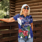 Australian National Flag Day Women Polo Shirt Palm Cockatoo Proud Of Our Flag