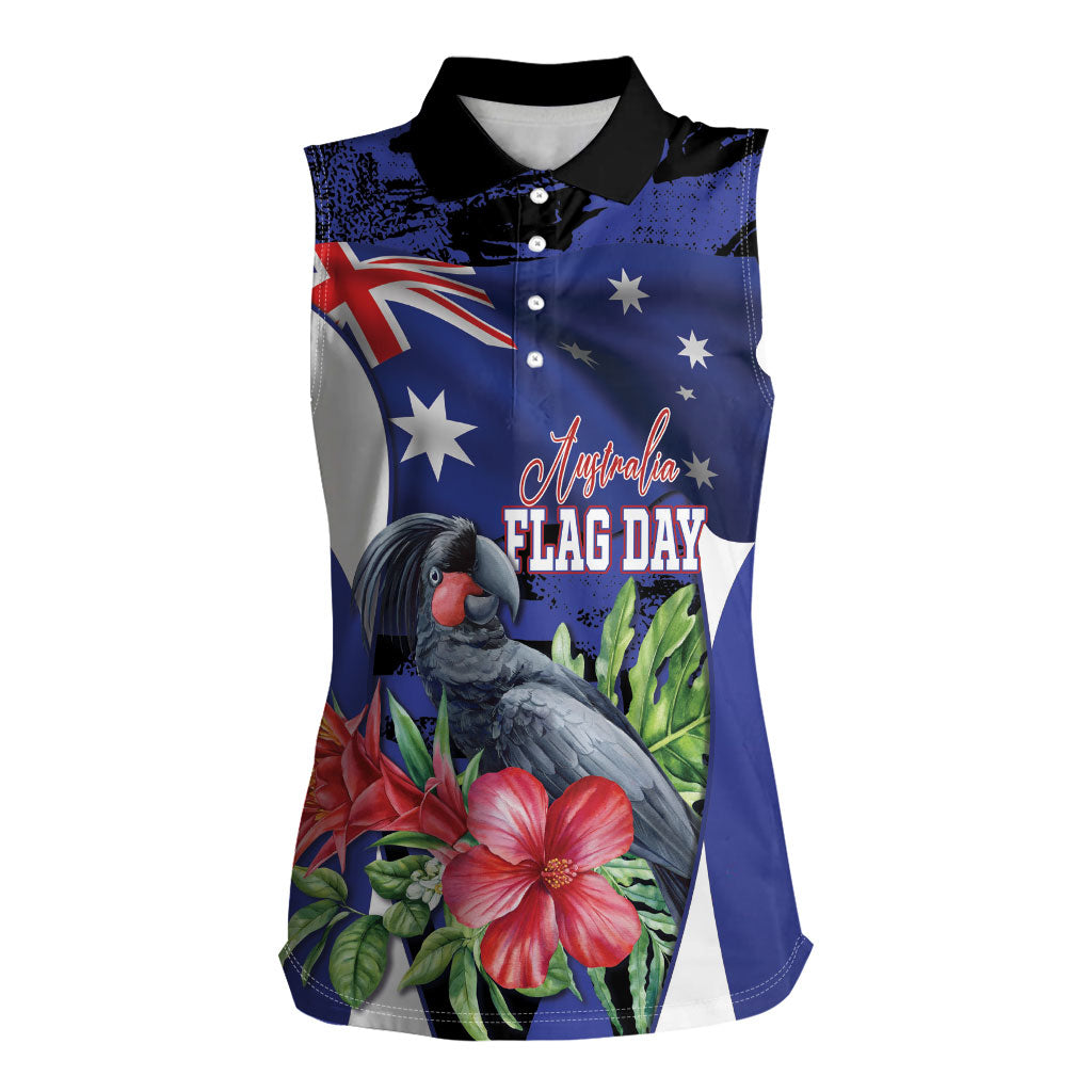 Australian National Flag Day Women Sleeveless Polo Shirt Palm Cockatoo Proud Of Our Flag