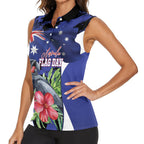 Australian National Flag Day Women Sleeveless Polo Shirt Palm Cockatoo Proud Of Our Flag