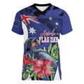 Australian National Flag Day Women V-Neck T-Shirt Palm Cockatoo Proud Of Our Flag
