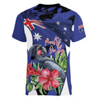 Australian National Flag Day Women V-Neck T-Shirt Palm Cockatoo Proud Of Our Flag