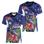 Australian National Flag Day Women V-Neck T-Shirt Palm Cockatoo Proud Of Our Flag