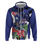 Australian National Flag Day Zip Hoodie Palm Cockatoo Proud Of Our Flag