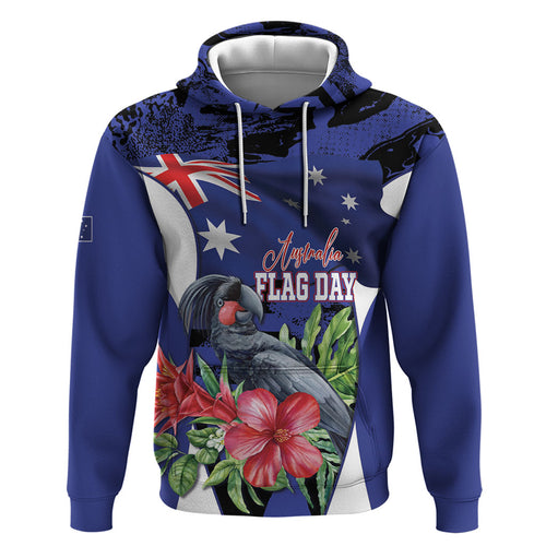 Australian National Flag Day Zip Hoodie Palm Cockatoo Proud Of Our Flag