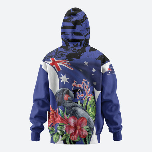 Australian National Flag Day Zip Hoodie Palm Cockatoo Proud Of Our Flag