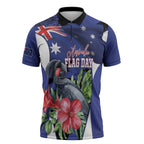 Australian National Flag Day Zipper Polo Shirt Palm Cockatoo Proud Of Our Flag