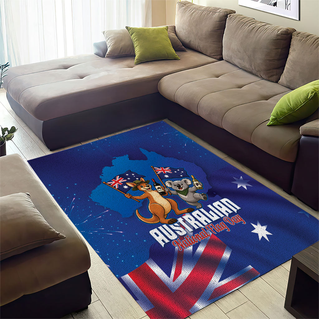 Australian National Flag Day Area Rug Funny Kangaroo Koala Aussie Proud