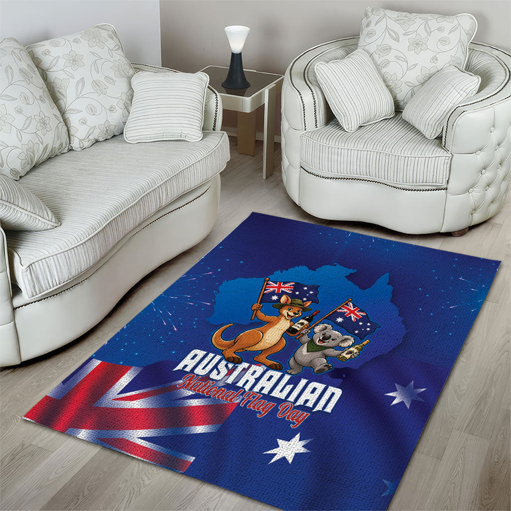 Australian National Flag Day Area Rug Funny Kangaroo Koala Aussie Proud