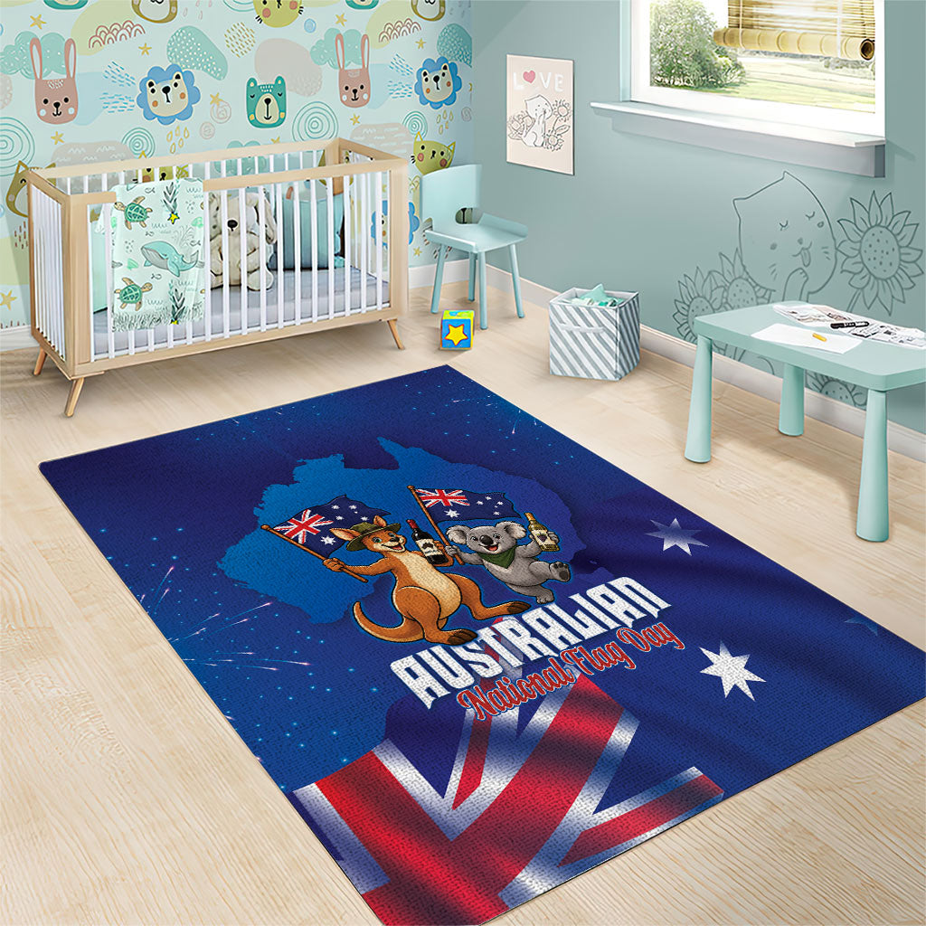 Australian National Flag Day Area Rug Funny Kangaroo Koala Aussie Proud