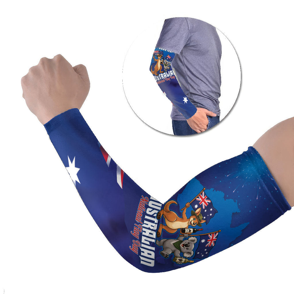 Australian National Flag Day Personalised Arm Sleeves Funny Kangaroo Koala Aussie Proud