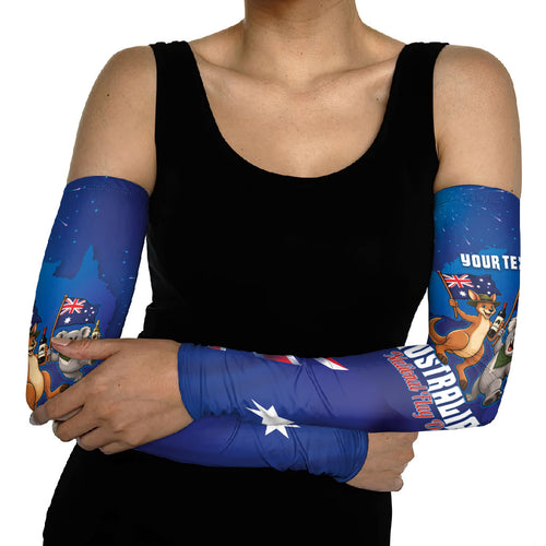 Australian National Flag Day Personalised Arm Sleeves Funny Kangaroo Koala Aussie Proud