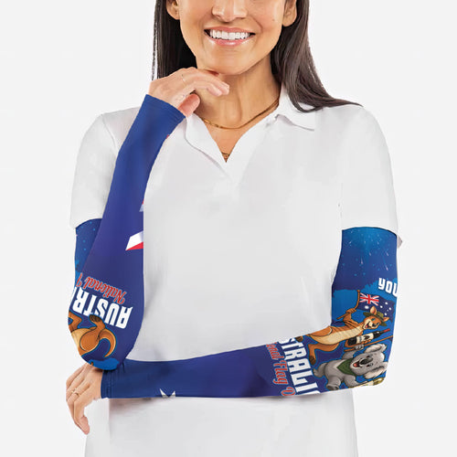 Australian National Flag Day Personalised Arm Sleeves Funny Kangaroo Koala Aussie Proud