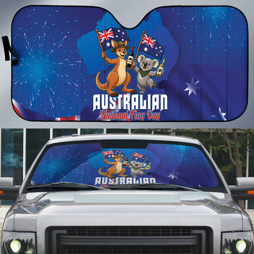 Australian National Flag Day Auto Sun Shade Funny Kangaroo Koala Aussie Proud