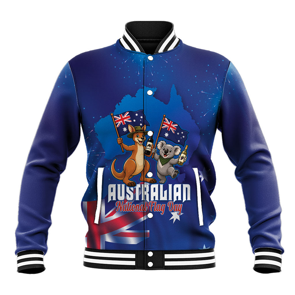 Australian National Flag Day Personalised Baseball Jacket Funny Kangaroo Koala Aussie Proud