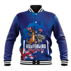 Australian National Flag Day Personalised Baseball Jacket Funny Kangaroo Koala Aussie Proud